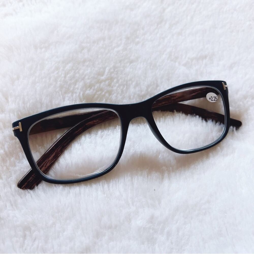 Olivia Blue with Dark Wood Reader Glasses - Picture 4 of 11